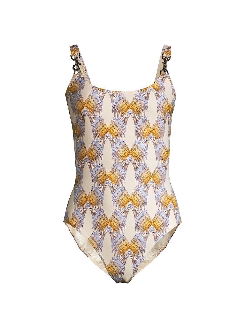 $ 228 NEW ! NWT TORY BURCH Printed One-Piece Swimsuit Sand Deco Size XS