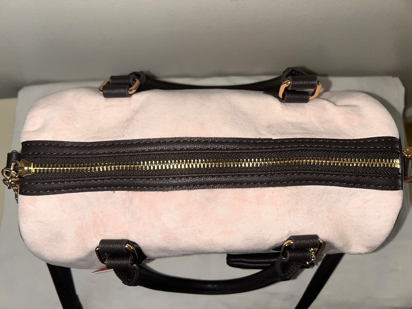 NEW! NWT JUICY COUTURE Heritage Satchel Velour Handbag Pink Clay