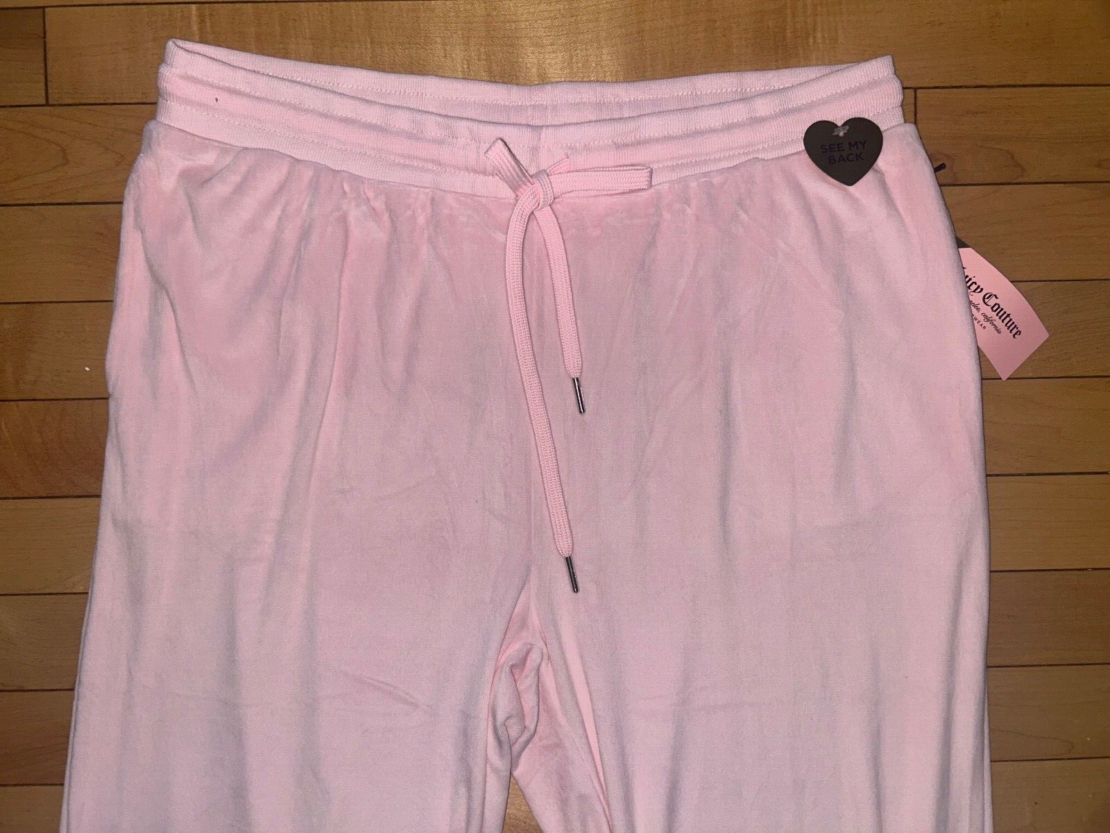 NEW ! NWT JUICY COUTURE Velour OG Big Bling Sweatpants in Lola Pink Size M