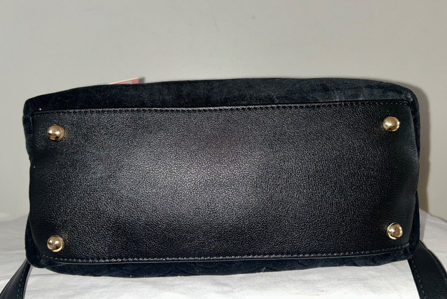 NEW! NWT JUICY COUTURE Glizted Out Velour Logo Satchel Bag Black Liquorice