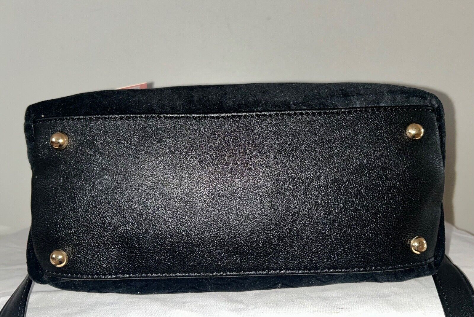 NEW! NWT JUICY COUTURE Glizted Out Velour Logo Satchel Bag Black Liquorice