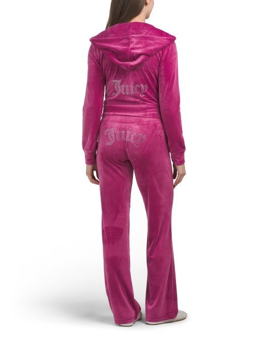 NEW! NWT JUICY COUTURE Velour OG Bling Tracksuit Set in Fuchsia Pink Size M