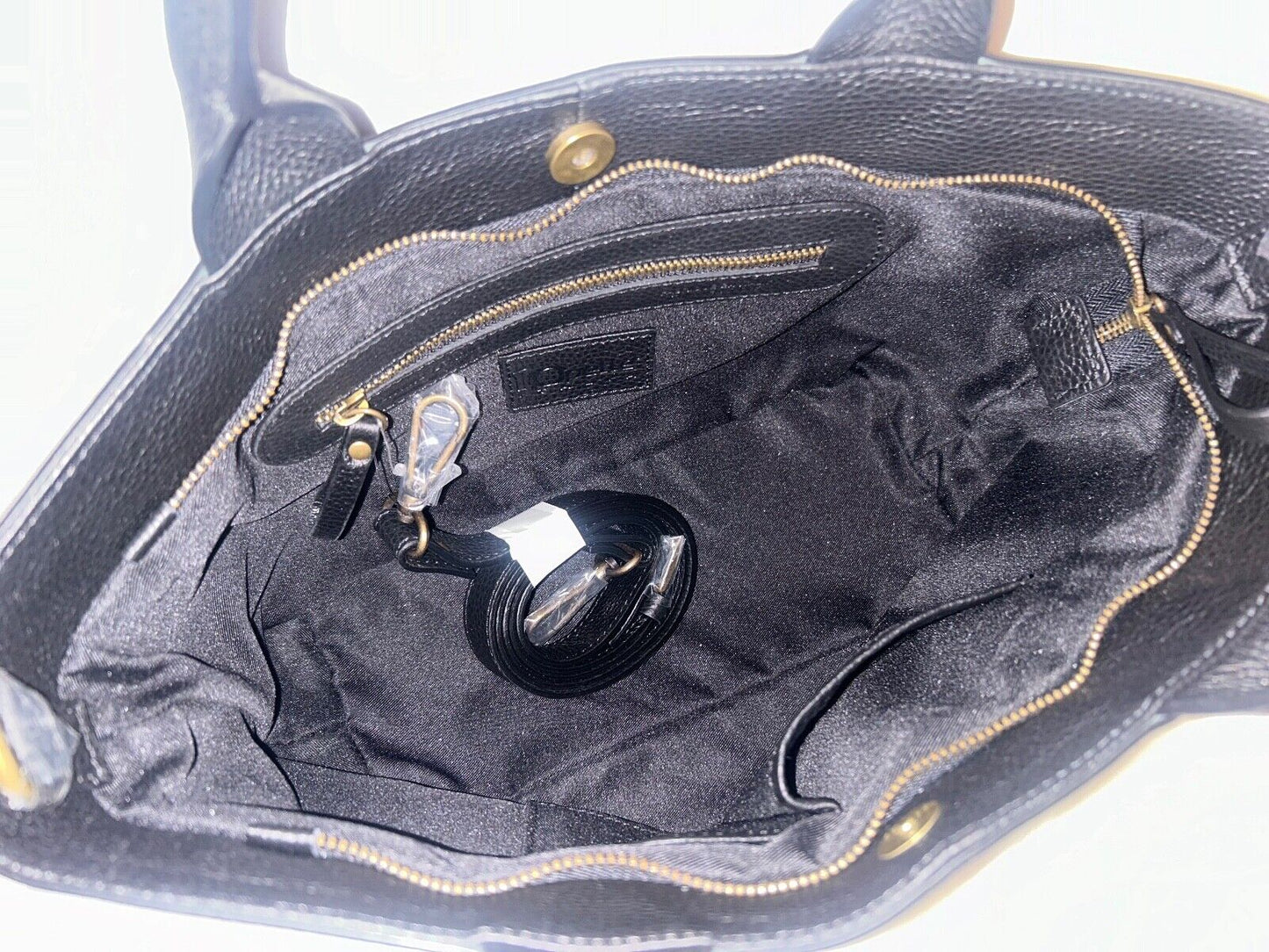 NEW! NWT IO PELLE Italy 3D Skull Leather Medium Tote Bag Black