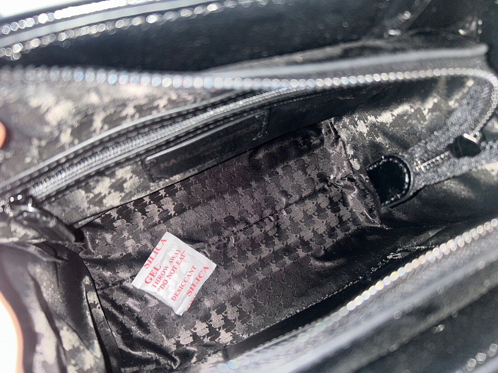 NEW! NWT KARL LAGERFELD Paris Maybelle Crystal Satchel Bag Black Metallic