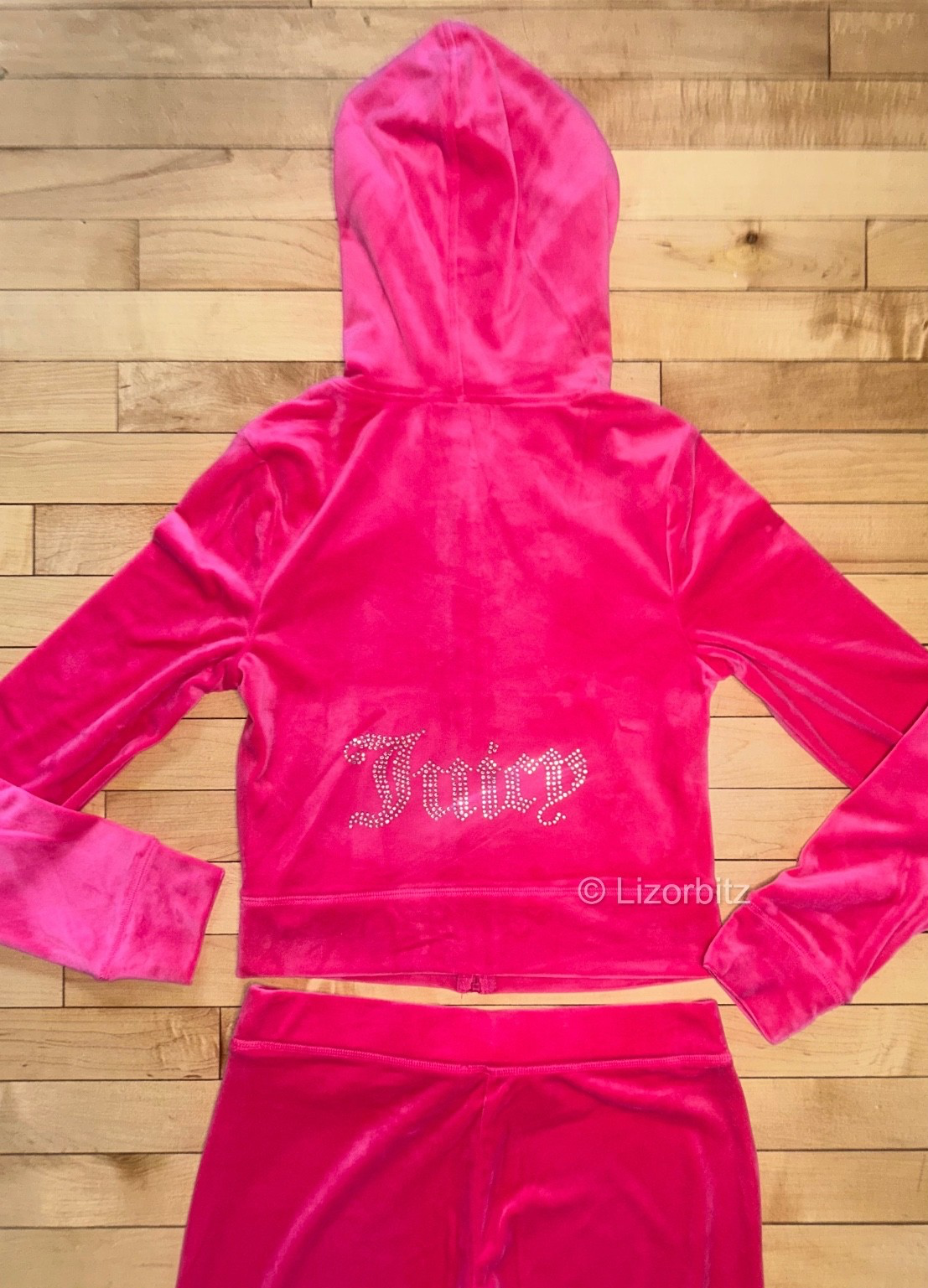 $199 NEW! NWT JUICY COUTURE Velour OG Bling Tracksuit Set Pink Party Size M