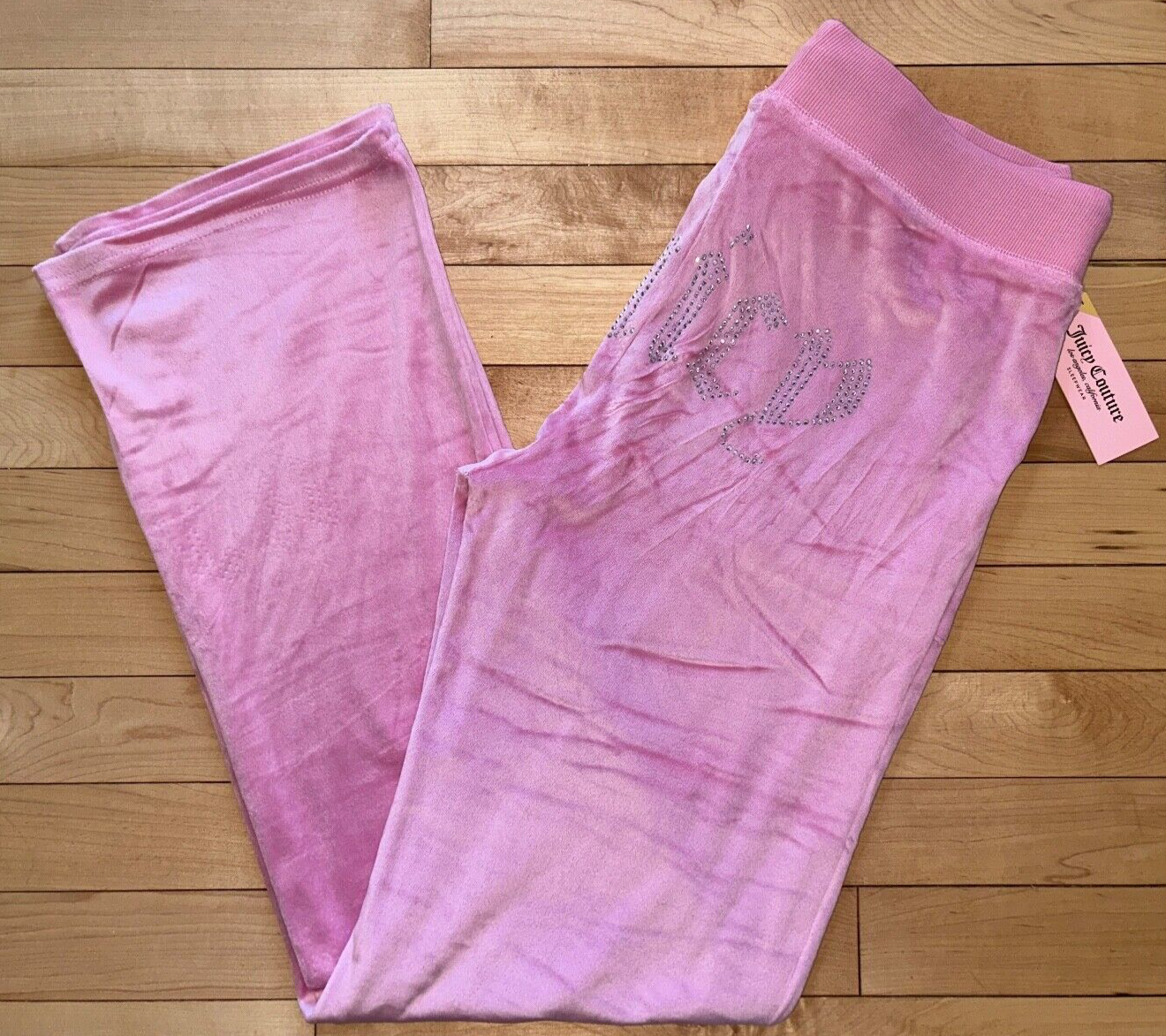 NEW ! NWT JUICY COUTURE Velour OG Big Bling Sweatpants in Cashmere Rose Size M