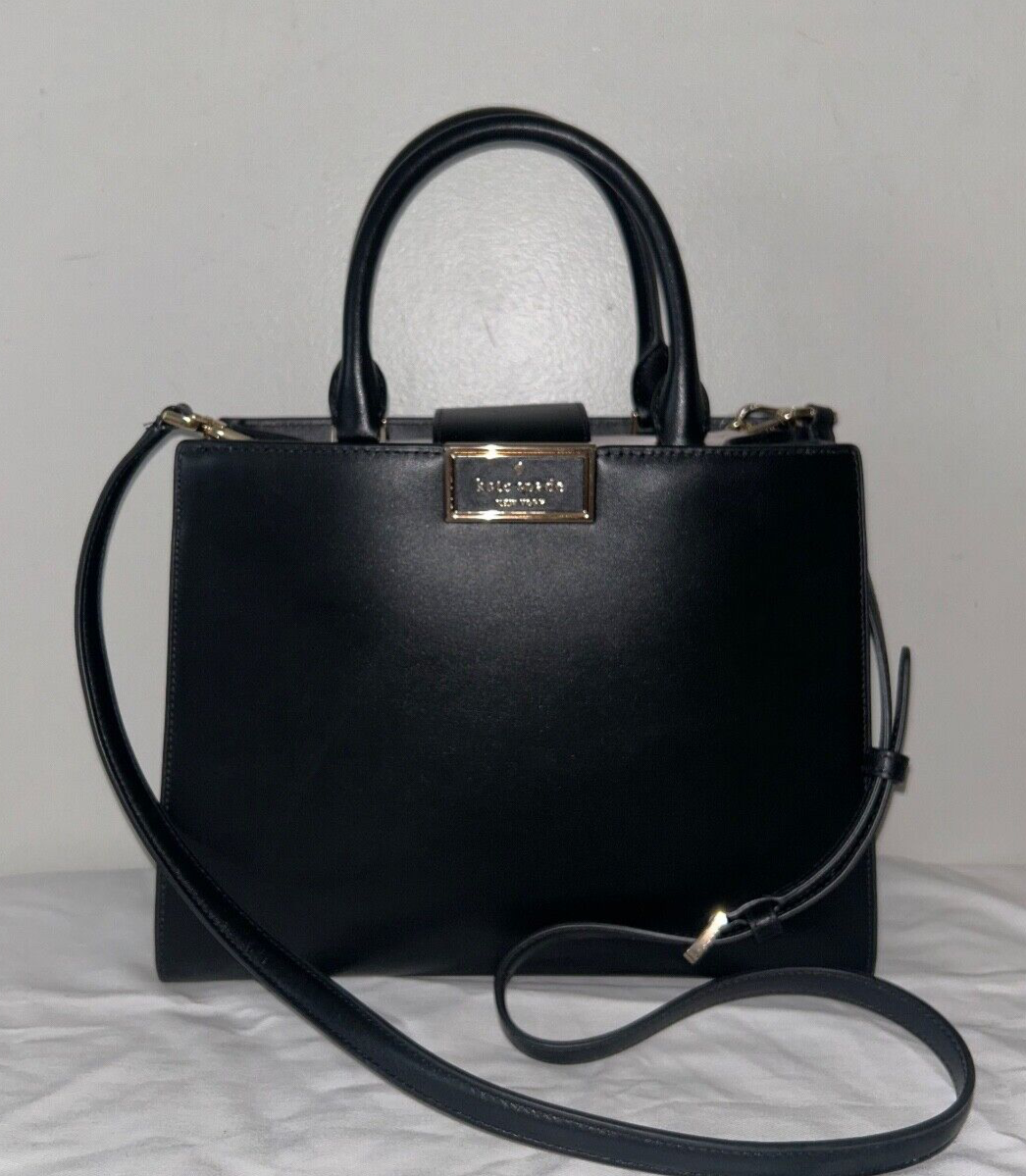 $ 499 NEW! NWT KATE SPADE Reegan Smooth Leather Satchel Black