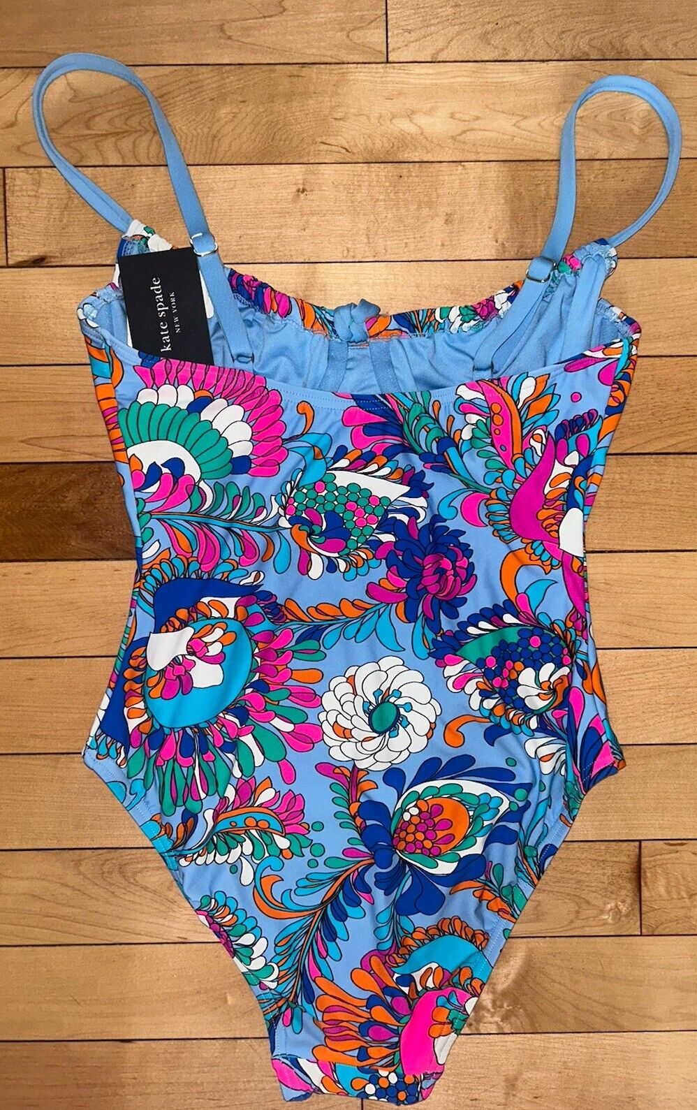 NEW ! NWT KATE SPADE One Piece Swimsuit Sea Garden Spring Water Size S