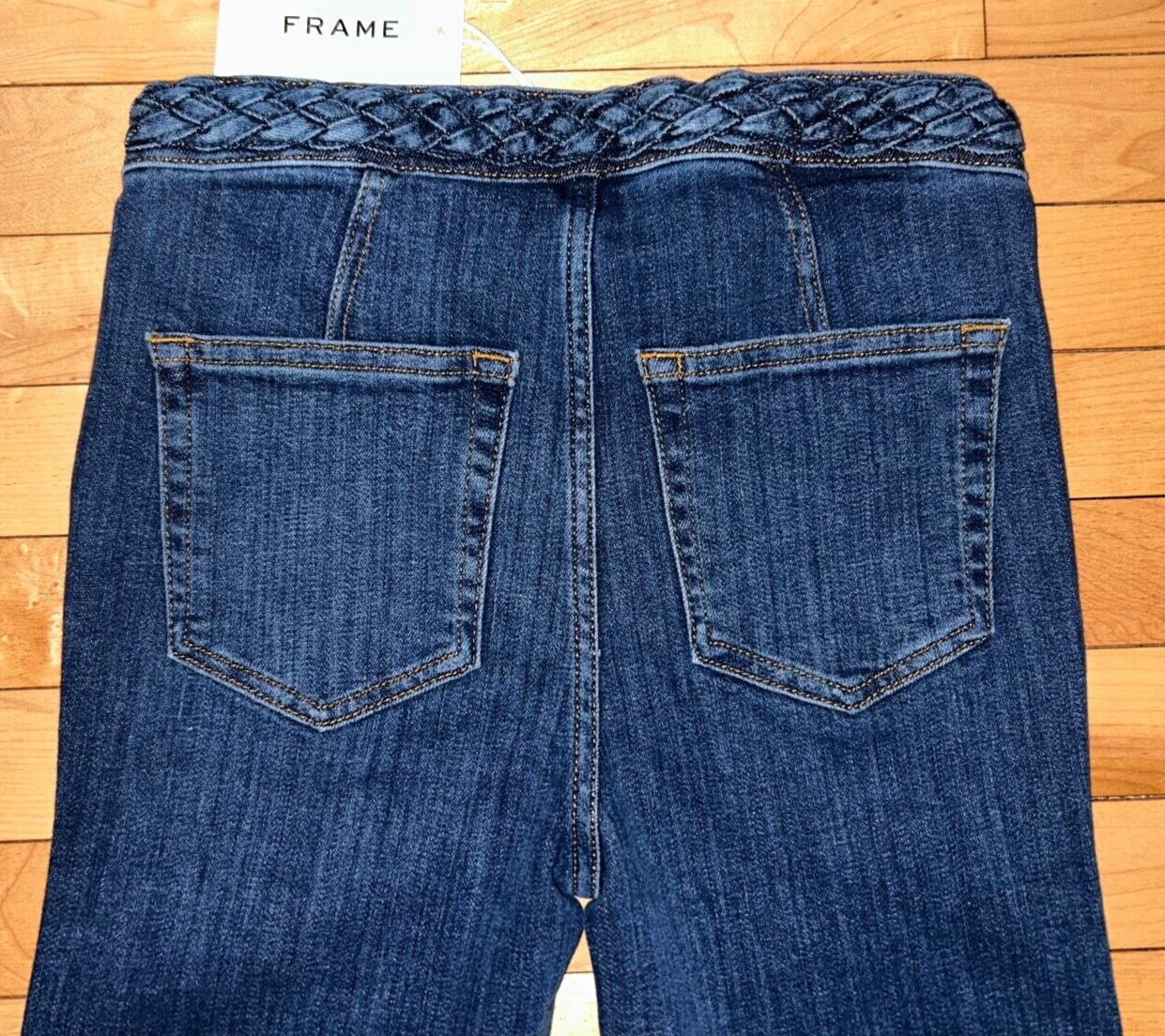 $ 258 NEW! NWT FRAME Braided Crop Mini Boot Jean in Istanbul Size 25