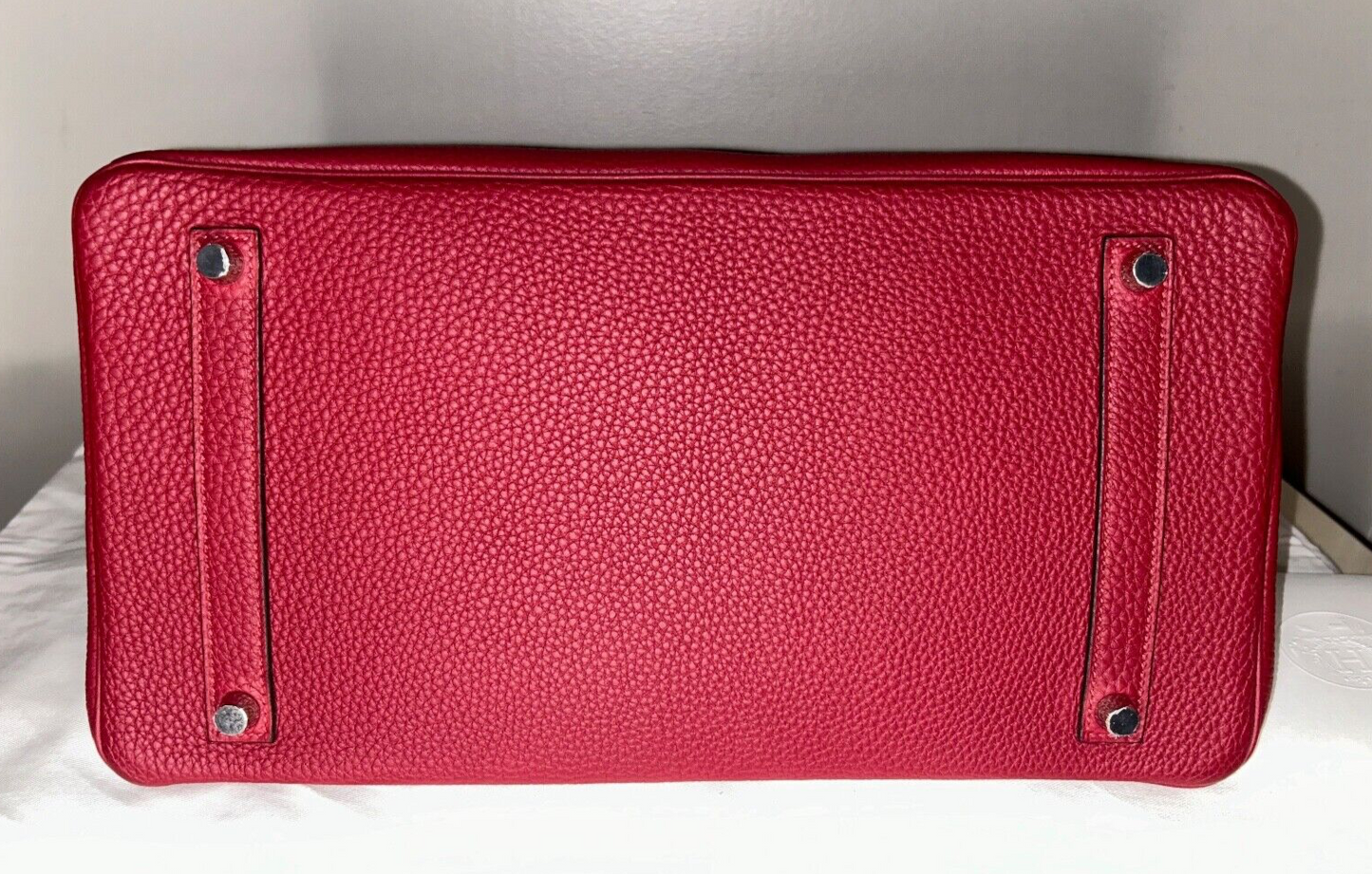 HERMES Birkin 35 Rouge Grenat Togo Leather Palladium Hardware Handbag