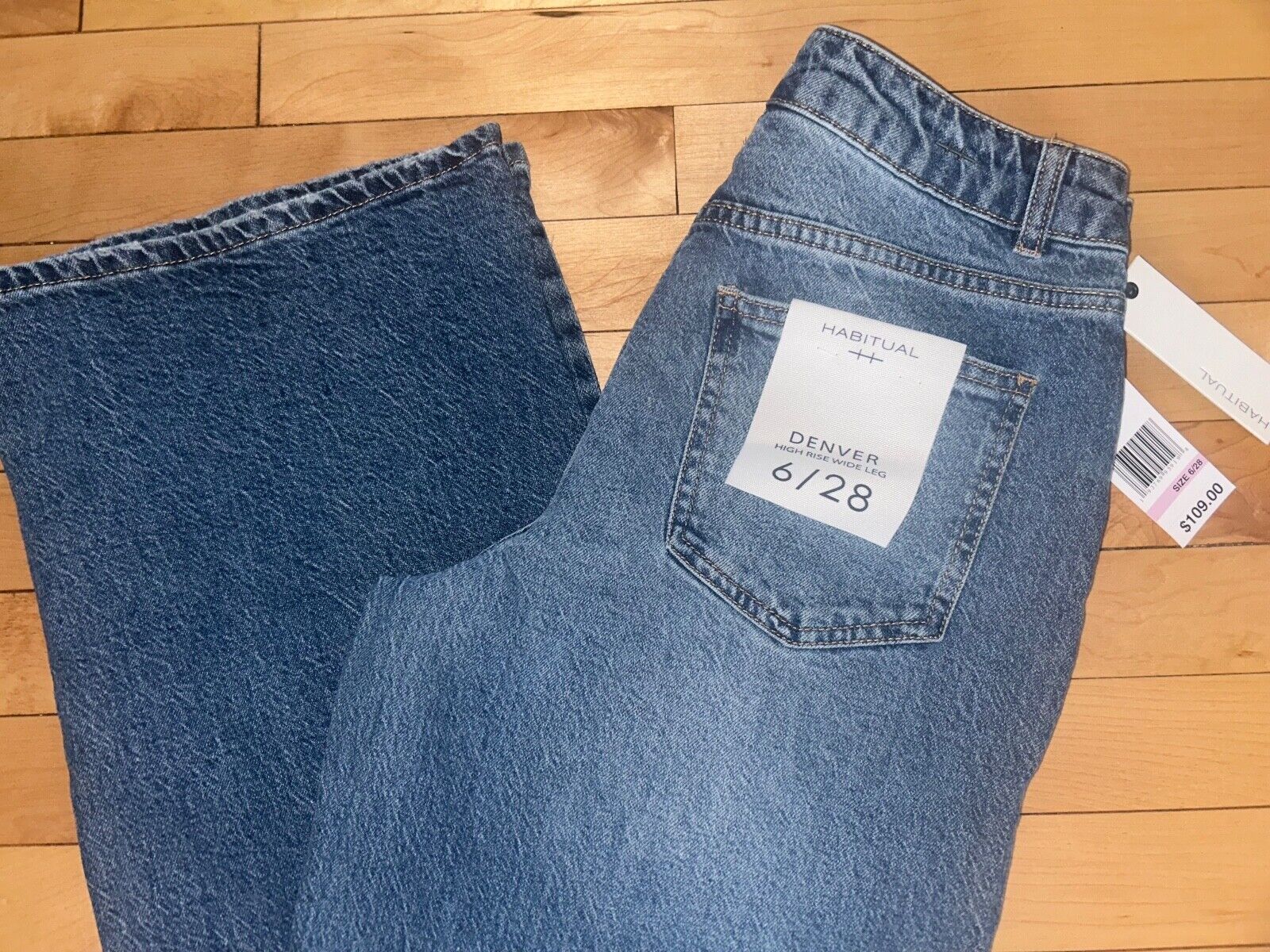 NEW ! NWT HABITUAL Denver High Rise Wide Leg Jean in Lagoon Size 28