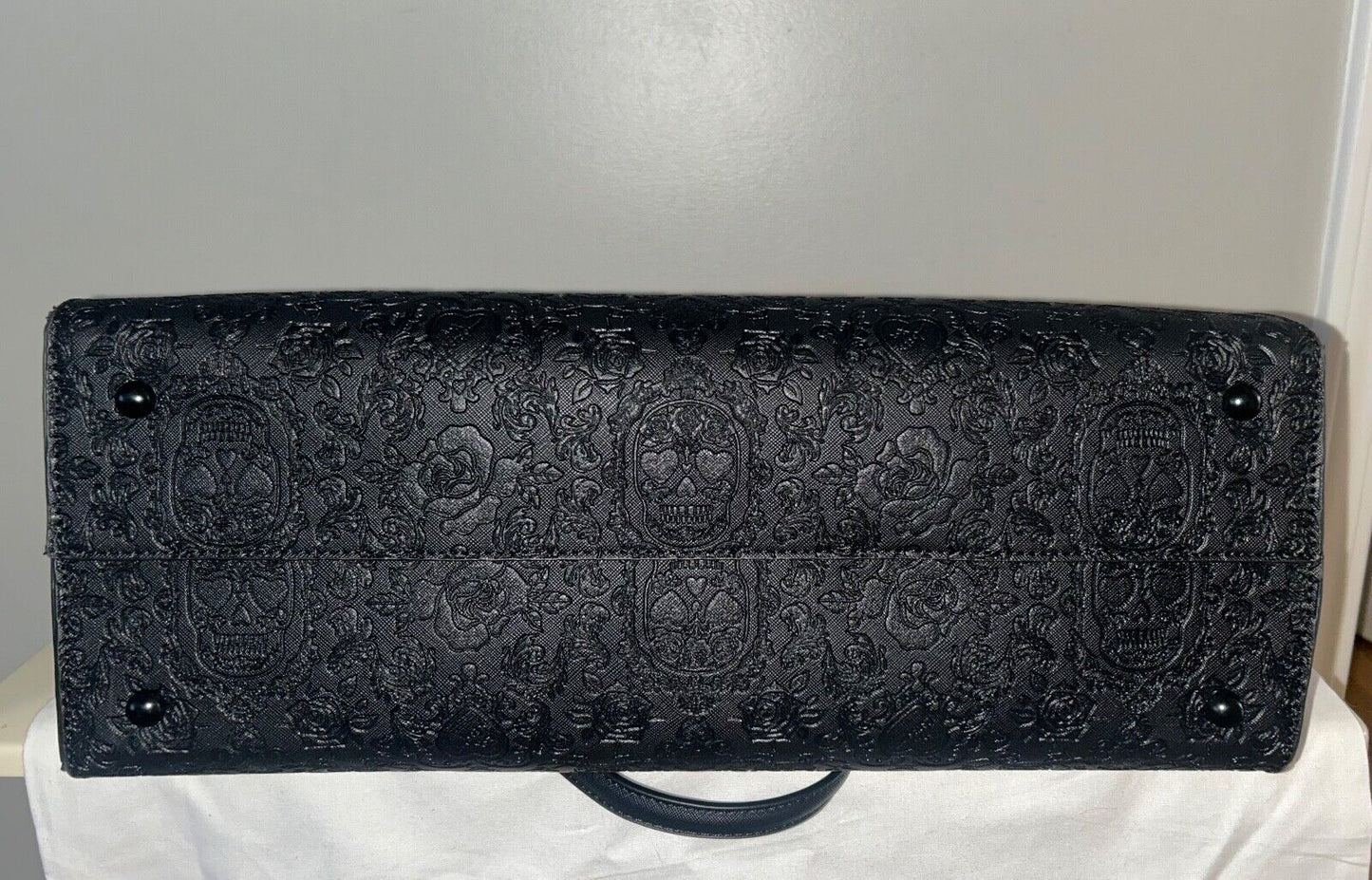 NEW! NWT BETSEY JOHNSON Large Skull Embossed XOKIARA2 Tote Bag Black