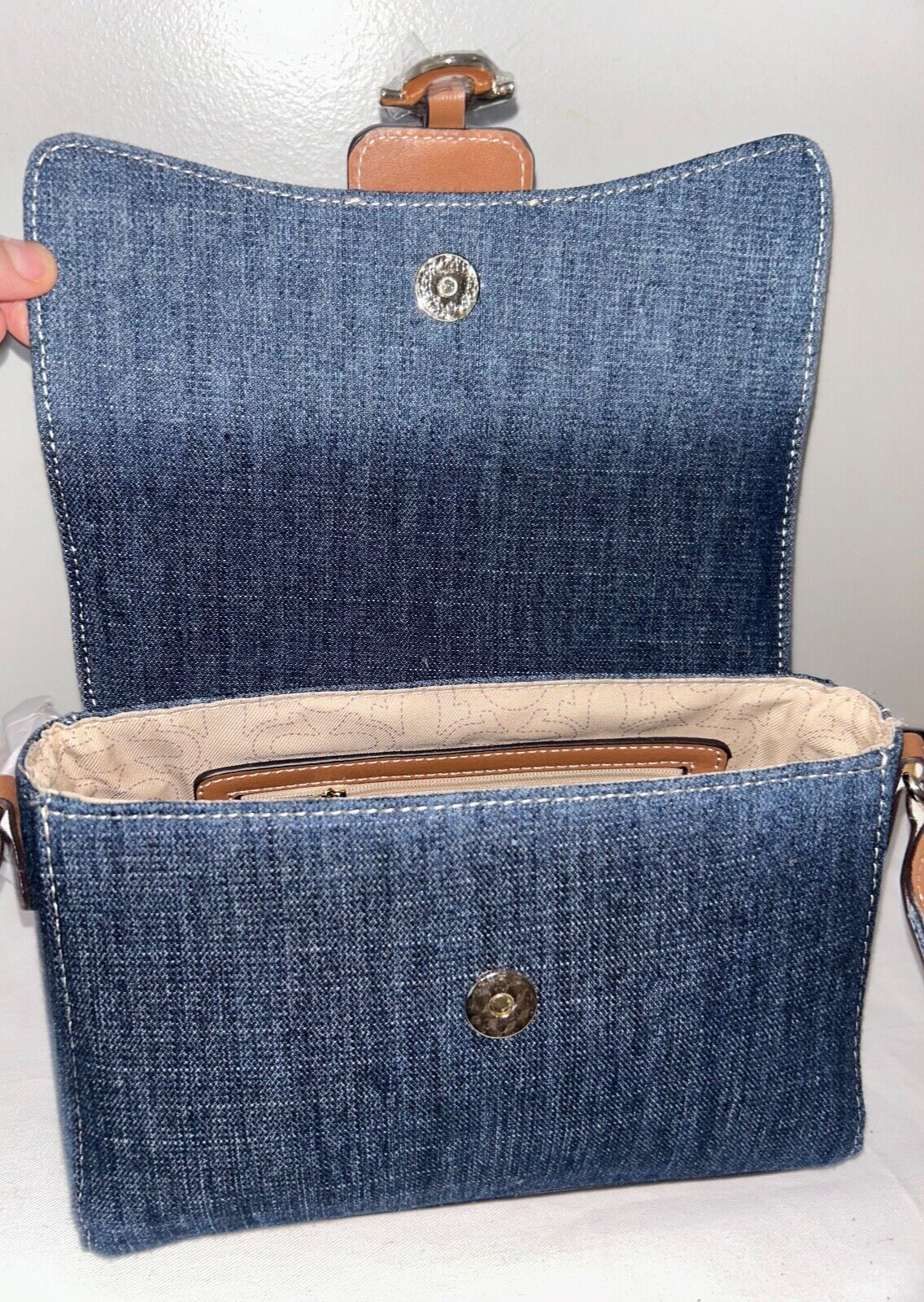 NEW ! NWT TRUE RELIGION Mini Denim Satchel Bag