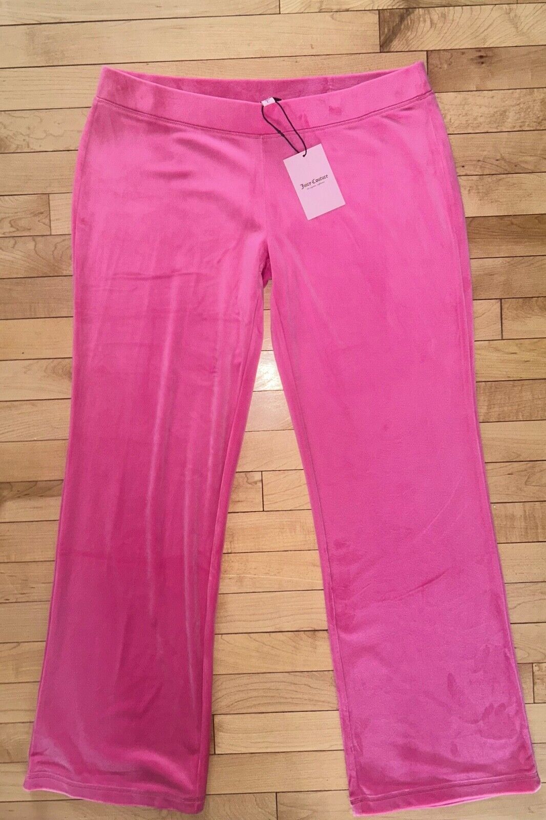 NEW ! NWT JUICY COUTURE Velour Y2K OG Bling Sweatpants Hot Pink Size L