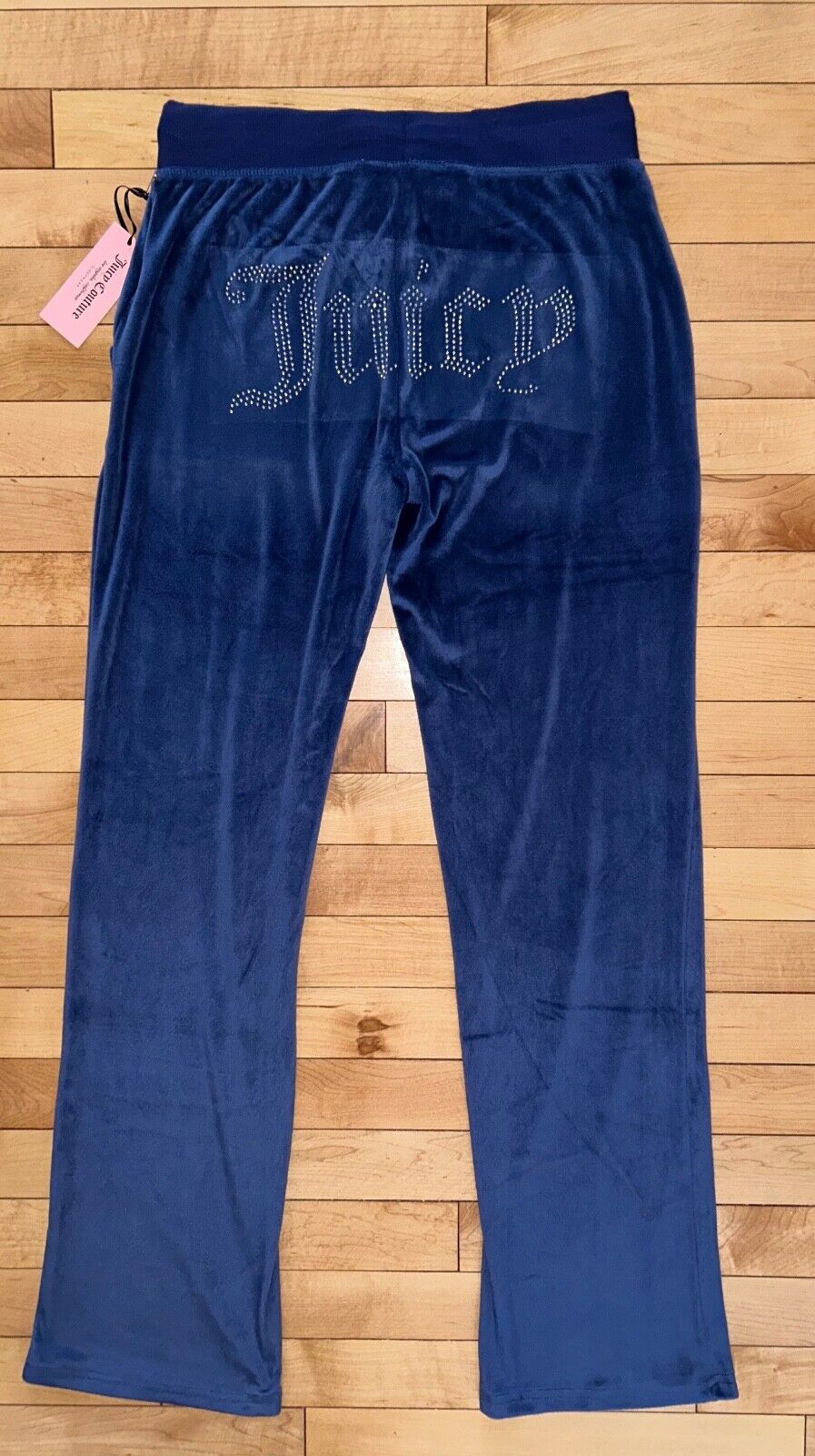 NEW ! NWT JUICY COUTURE Velour OG Bling Sweatpants Navy Blue Size S