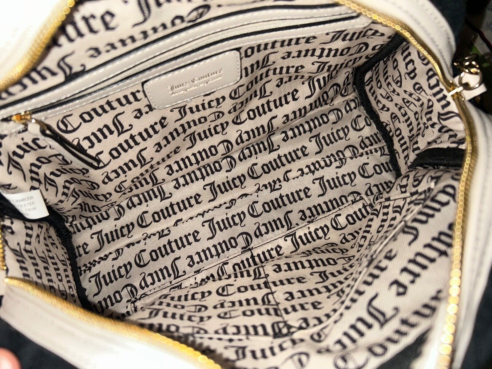 NEW! NWT JUICY COUTURE Royal Moment Velour Quilted Bowler Bag Black/Crystal