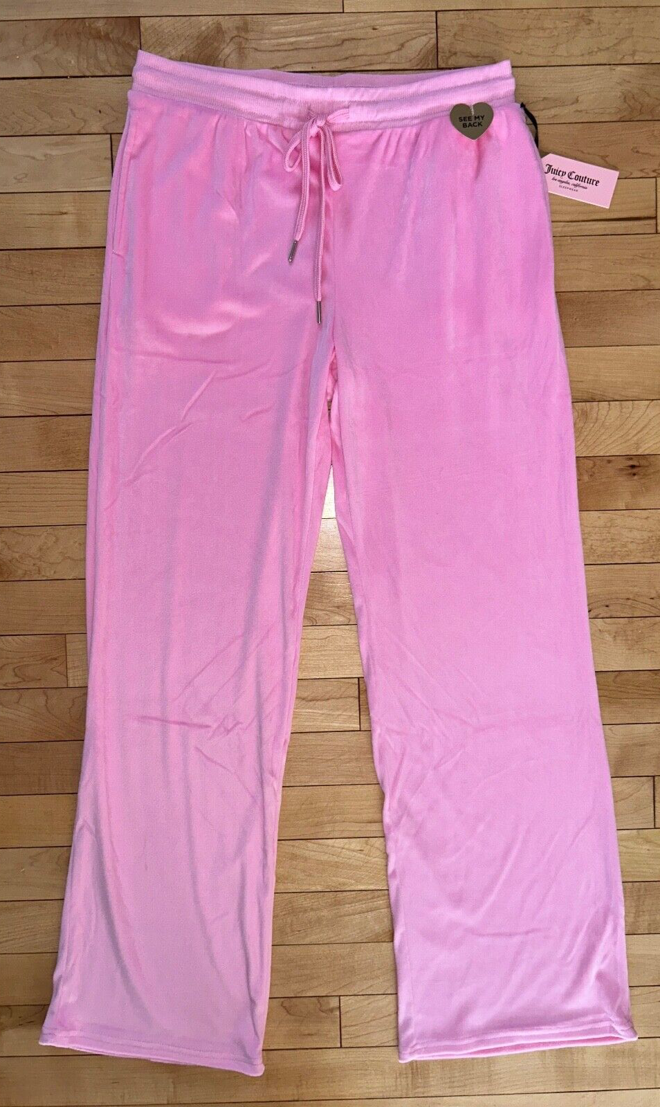 NEW ! NWT JUICY COUTURE Velour OG Big Bling Sweatpants in Pink Status Size M