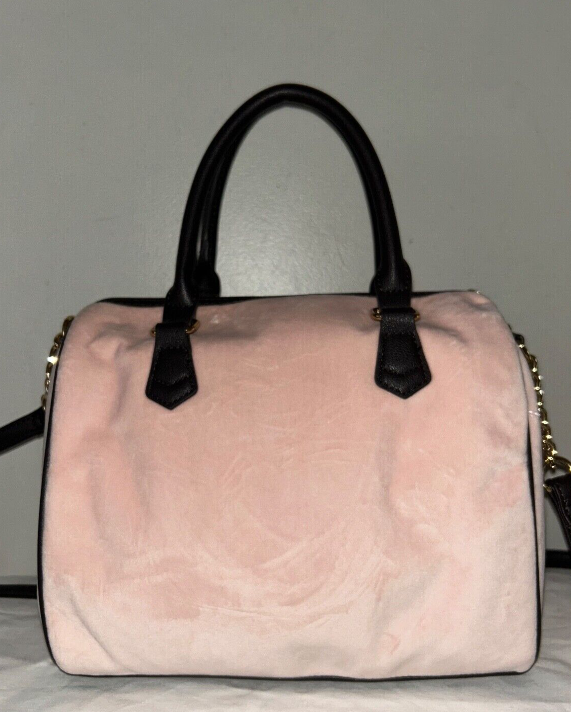 NEW! NWT JUICY COUTURE Heritage Satchel Velour Handbag Pink Clay