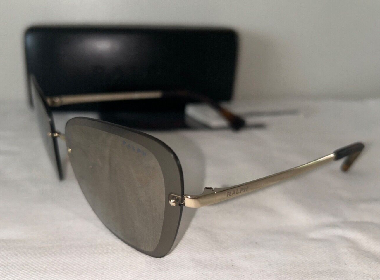 NEW! RALPH LAUREN RA4129 Butterfly Mirrored Sunglasses Light Gold Brown