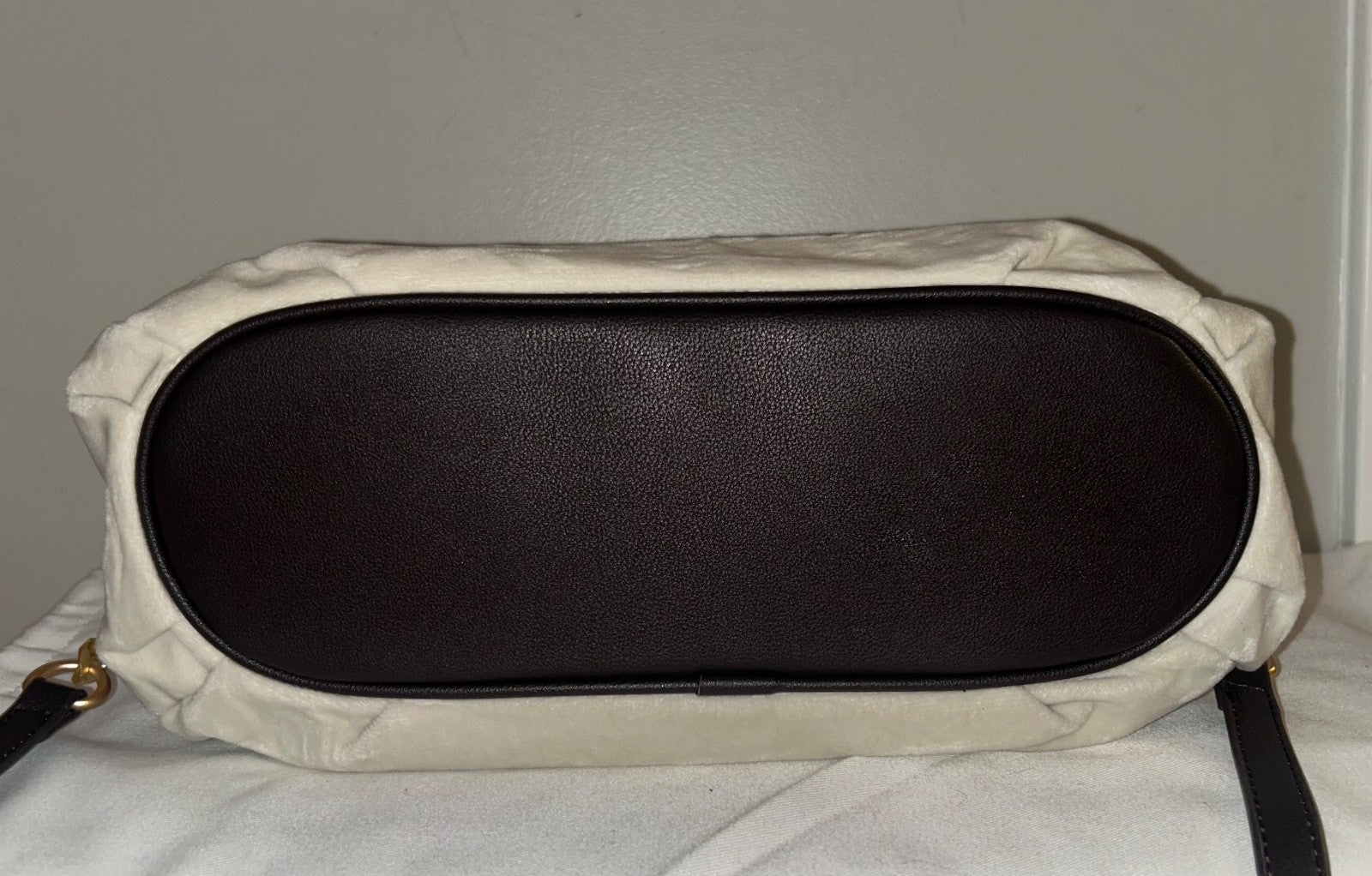 NEW! NWT JUICY COUTURE The Key To Juicy Velour Satchel Bag Crystal Ivory