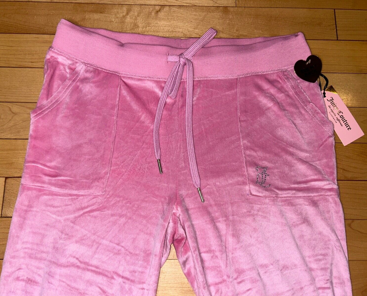 NEW ! NWT JUICY COUTURE Velour OG Big Bling Sweatpants in Cashmere Rose Size M