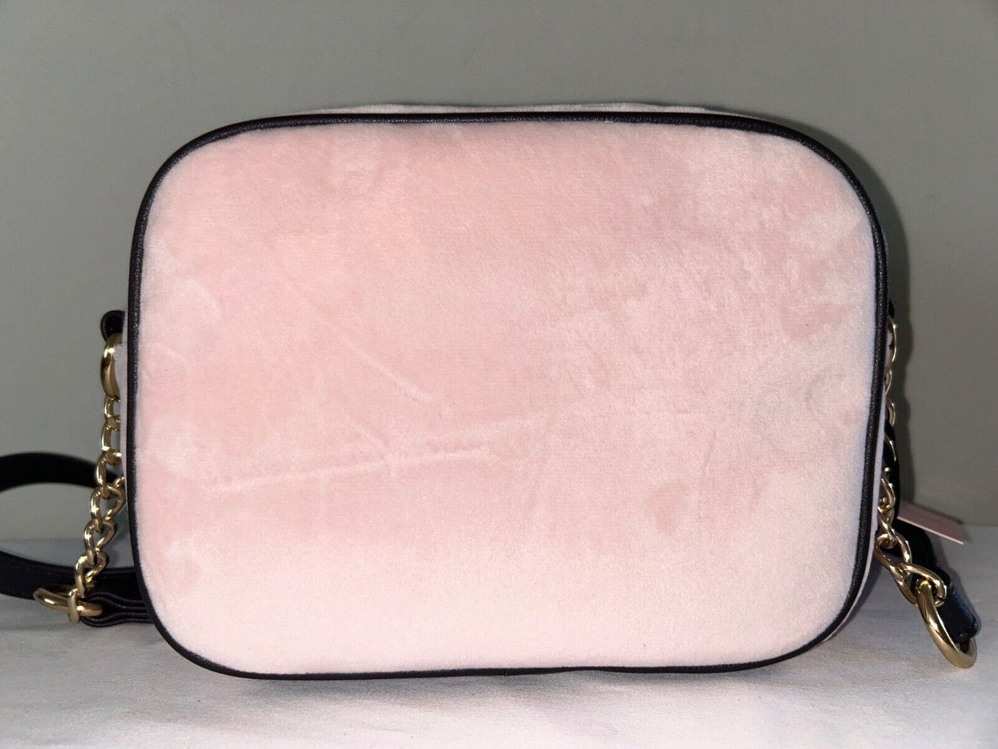 NEW! NWT JUICY COUTURE Heritage Velour Crossbody Bag Powder Blush Pink