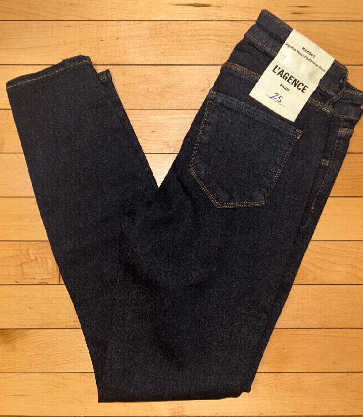 NEW! NWT L'AGENCE Margot High Rise Stretch Skinny Jeans Midnight Size 25