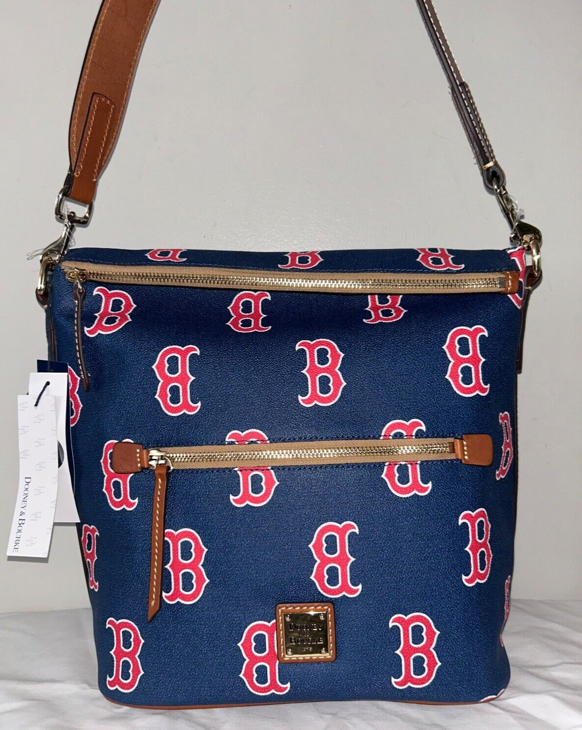 $328 NEW! NWT DOONEY & BOURKE MLB Red Sox Large Sac Shoulder Bag Navy