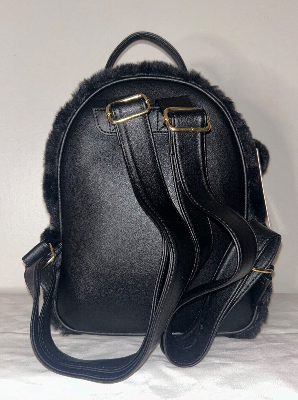 NEW ! NWT JUICY COUTURE Lets Get Cozy Faux Fur Backpack Black Liquorice