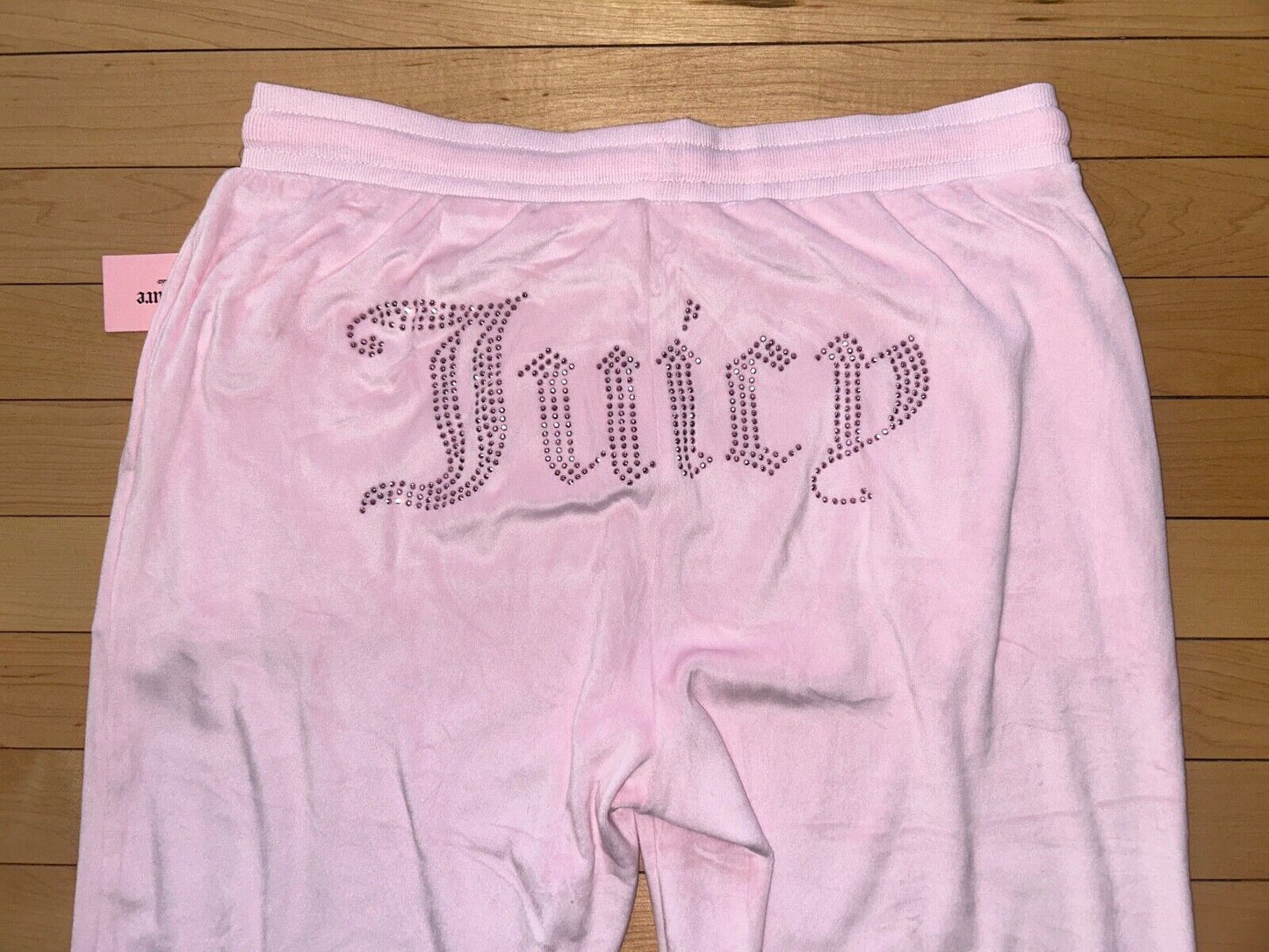 NEW ! NWT JUICY COUTURE Velour OG Big Bling Sweatpants in Lola Pink Size L