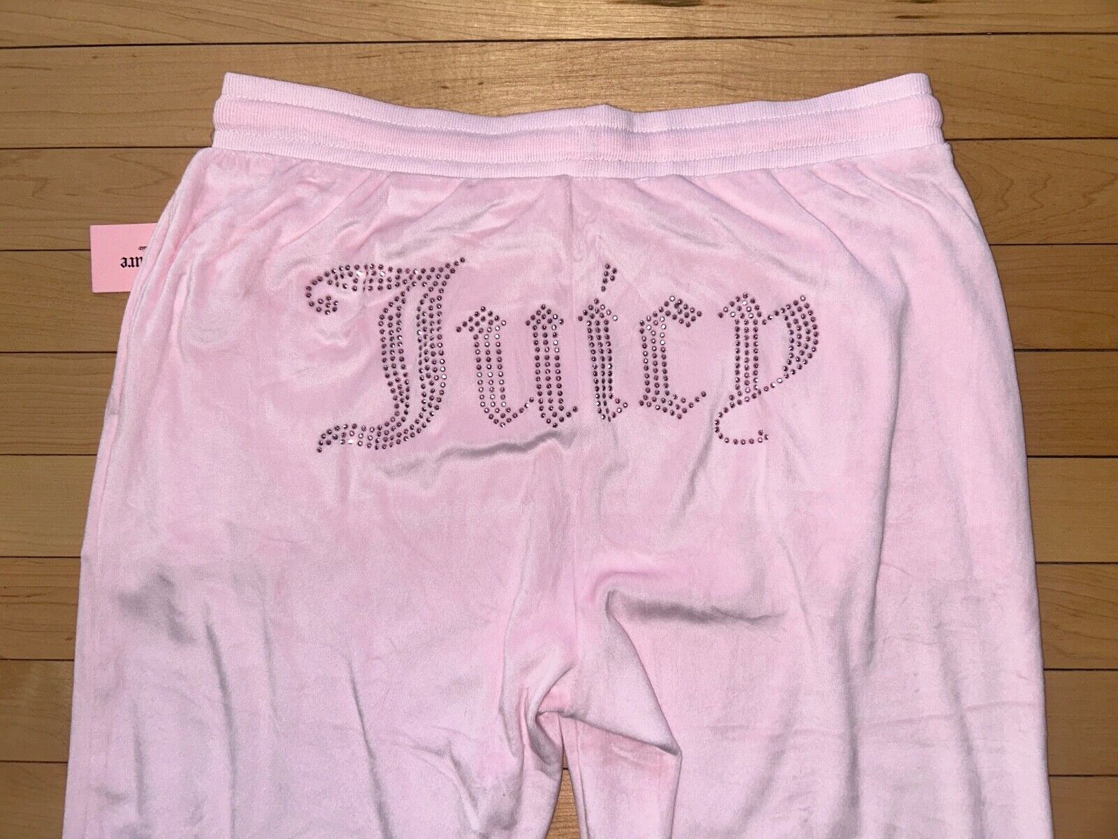 NEW ! NWT JUICY COUTURE Velour OG Big Bling Sweatpants in Lola Pink Size L