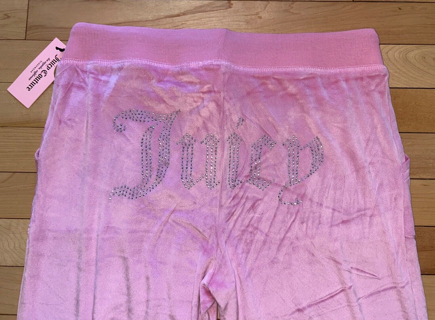 NEW ! NWT JUICY COUTURE Velour OG Big Bling Sweatpants in Cashmere Rose Size M