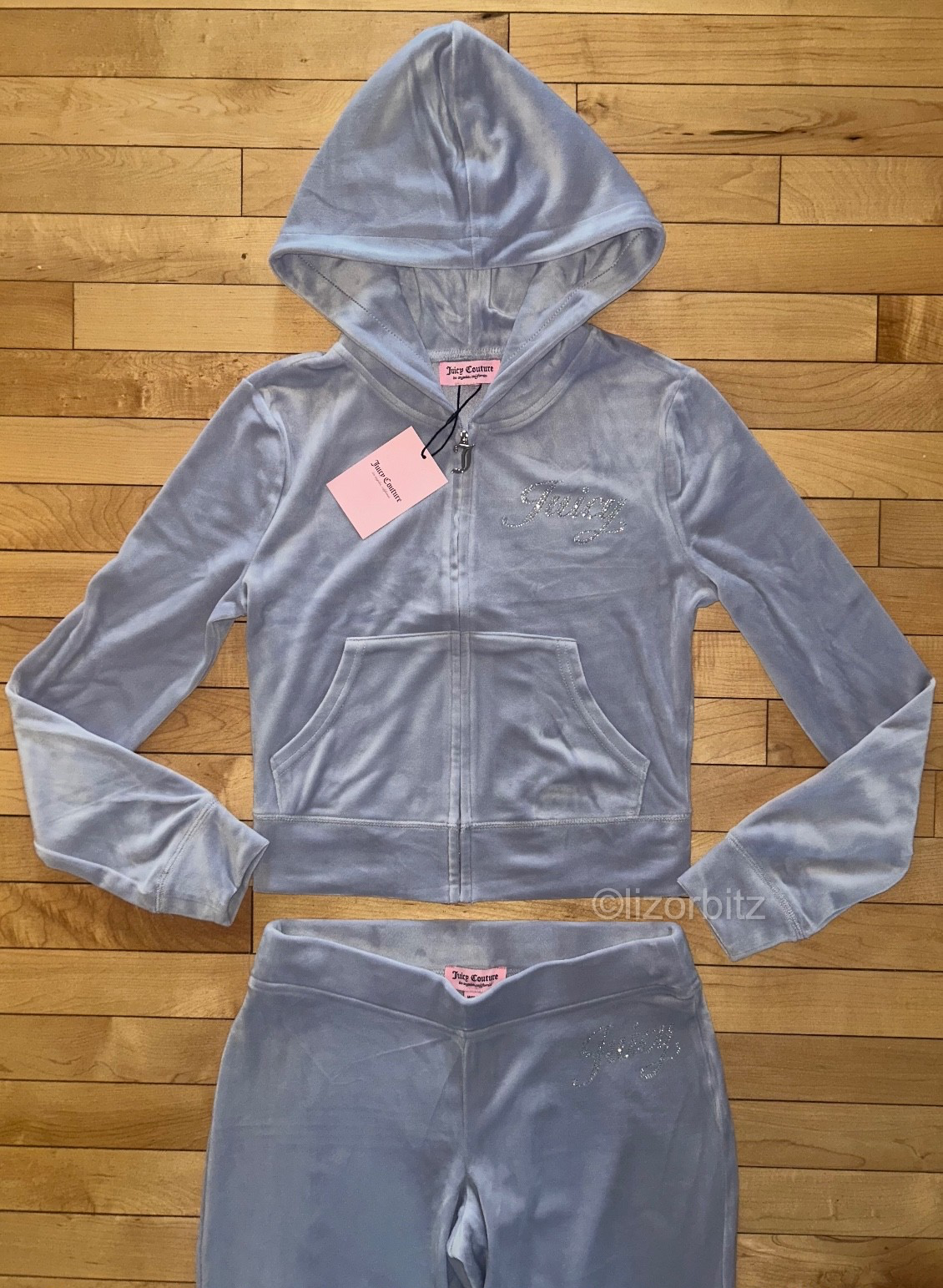 NEW! NWT JUICY COUTURE Velour OG Bling Tracksuit Set in Lavendar Haze Size S