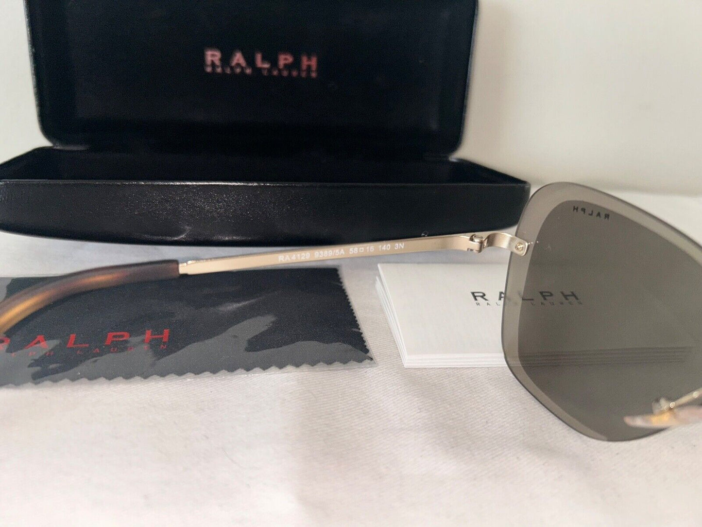 NEW! RALPH LAUREN RA4129 Butterfly Mirrored Sunglasses Light Gold Brown