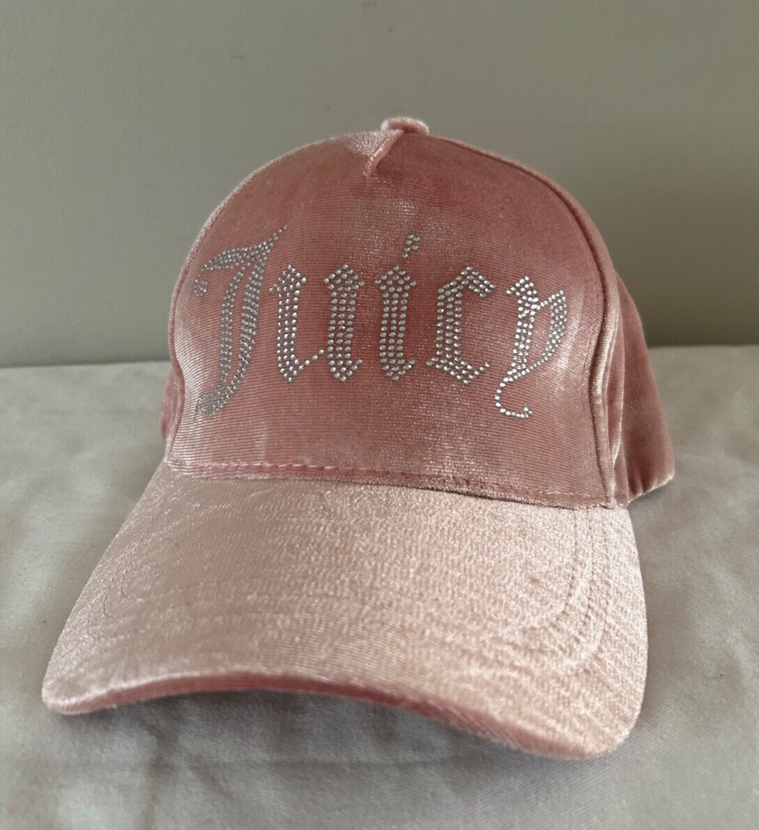 NEW ! NWT JUICY COUTURE Velour Bling Logo Hat Pink