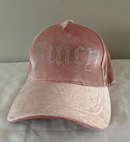 NEW ! NWT JUICY COUTURE Velour Bling Logo Hat Pink