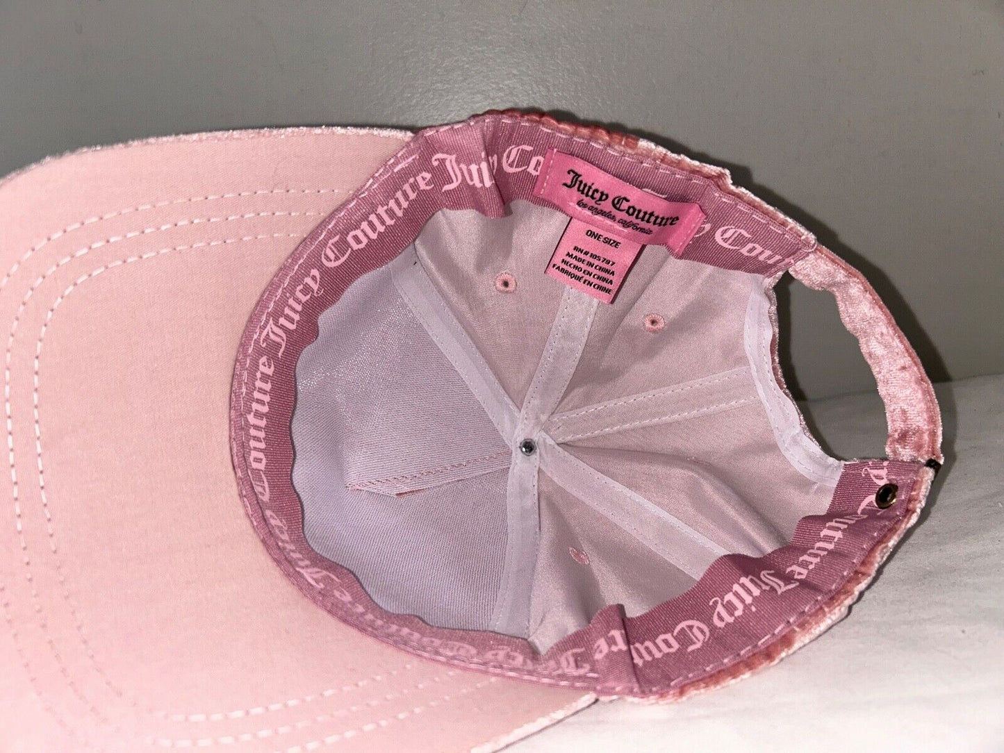 NEW ! NWT JUICY COUTURE Velour Bling Logo Hat Pink