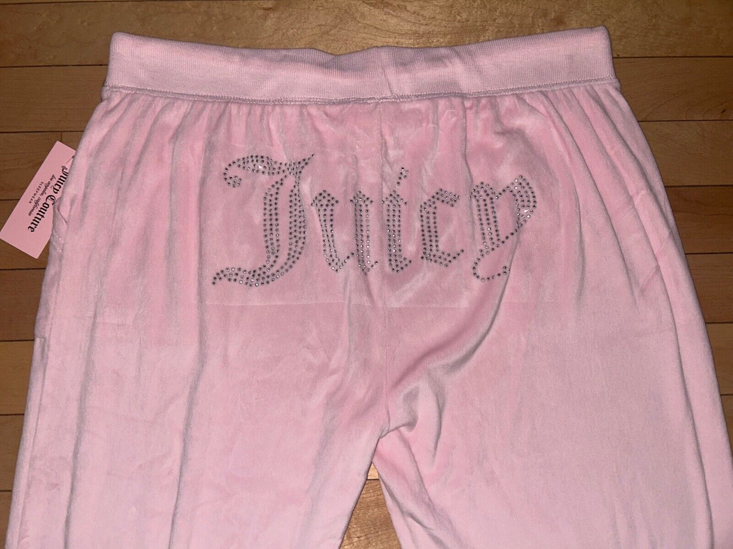 NEW ! NWT JUICY COUTURE Velour OG Big Bling Sweatpants in Lola Pink Size M