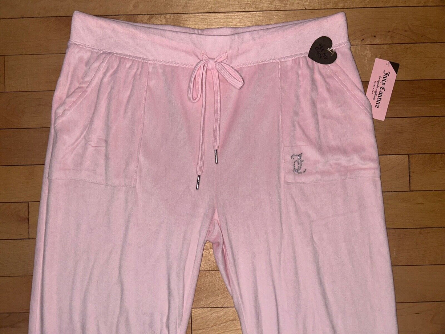 NEW ! NWT JUICY COUTURE Velour OG Big Bling Sweatpants in Lola Pink Size XL