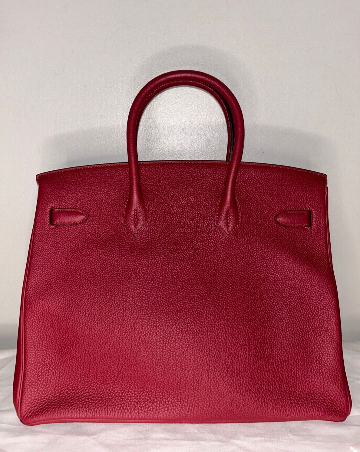 HERMES Birkin 35 Rouge Grenat Togo Leather Palladium Hardware Handbag