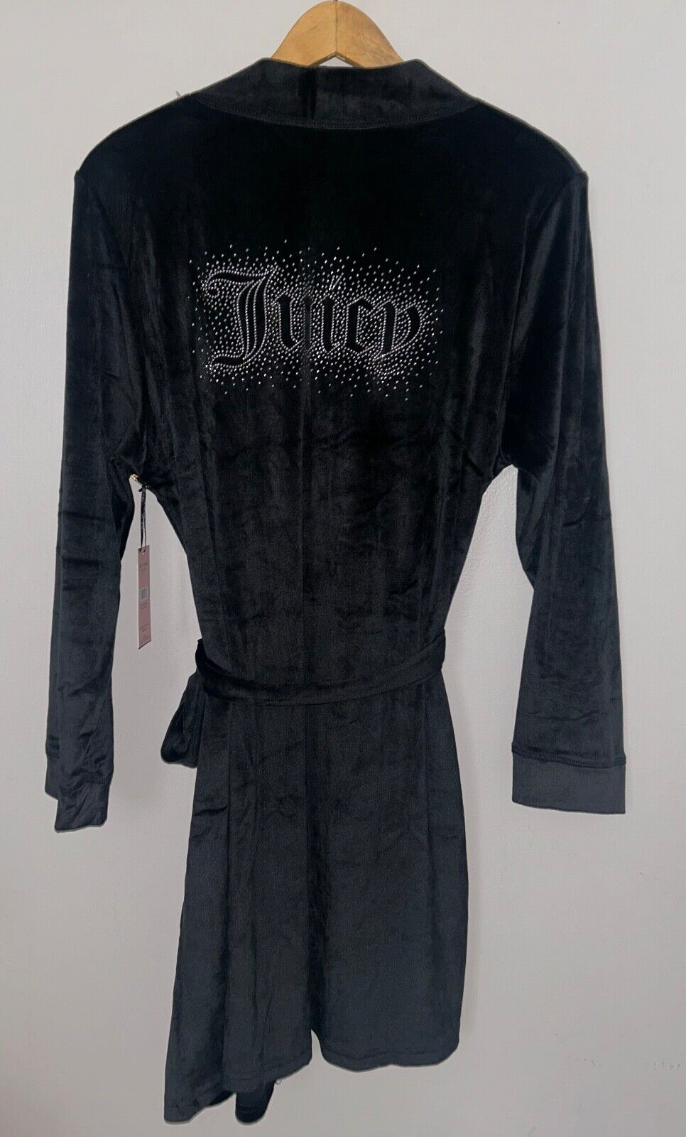 NEW! NWT JUICY COUTURE Velour OG Bling Robe Black Size L/XL