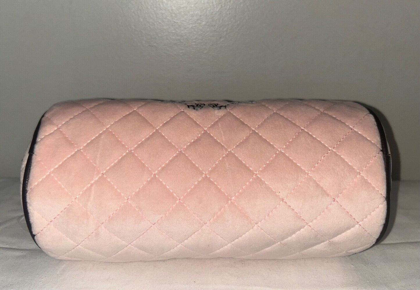 NEW! NWT JUICY COUTURE Royal Moment Velour Quilted Mini Barrel Bag Pink Clay