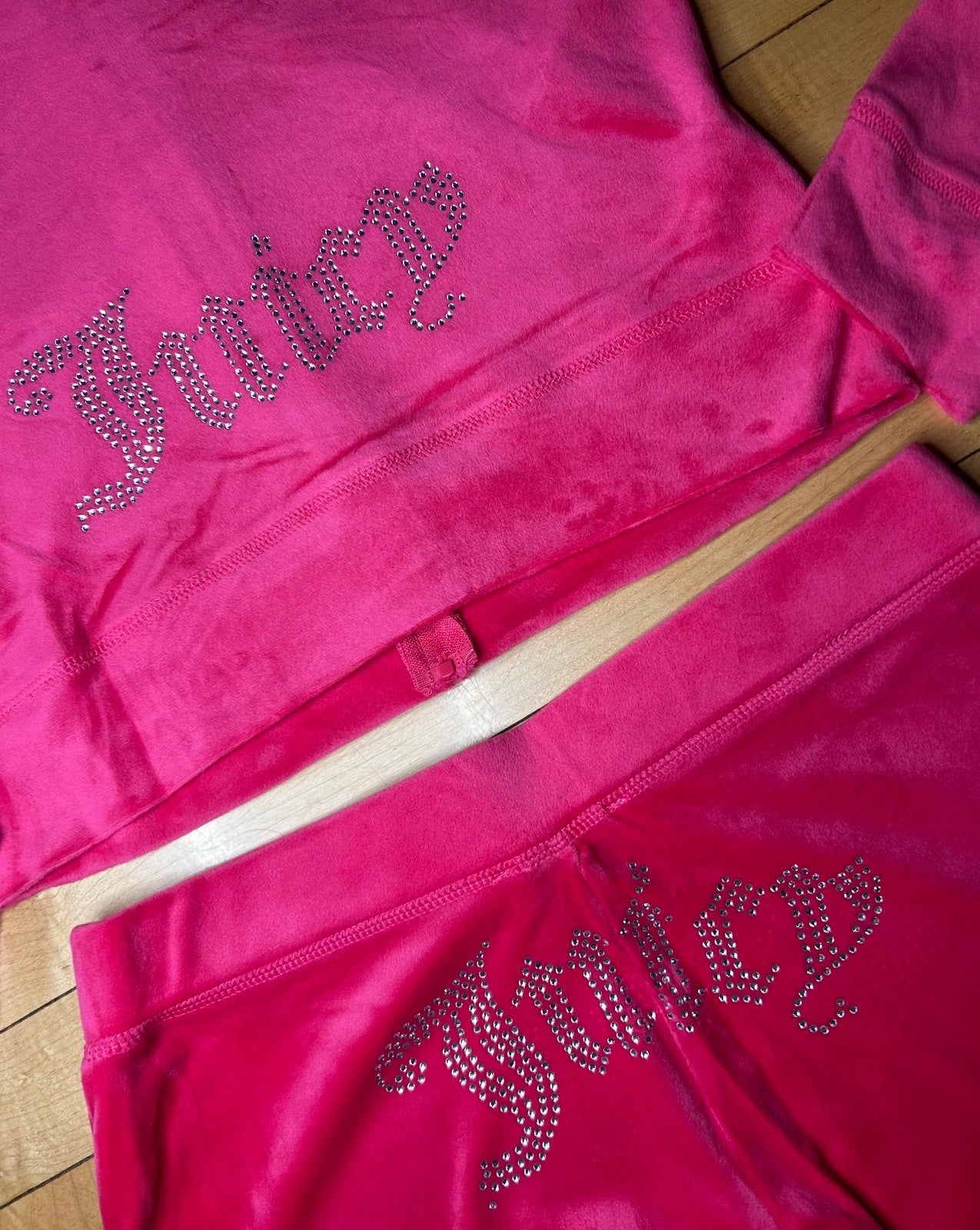 $199 NEW! NWT JUICY COUTURE Velour OG Bling Tracksuit Set in Vixen Pink Size S