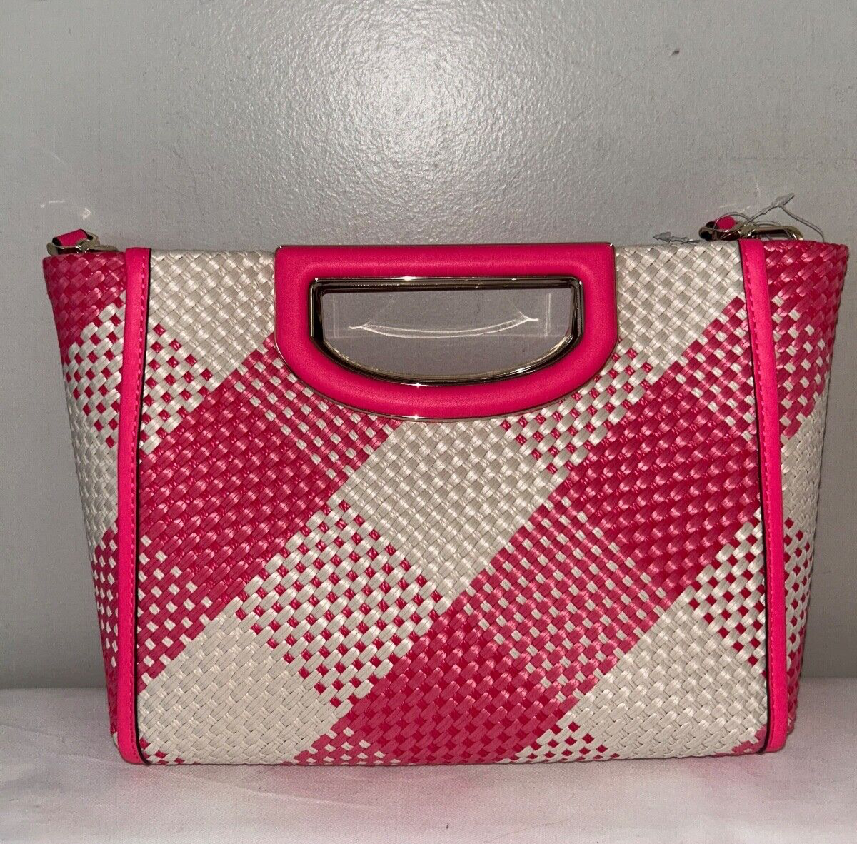 NEW! NWT KATE SPADE Alexia Gingham Crossbody Bag Wild Rose Pink