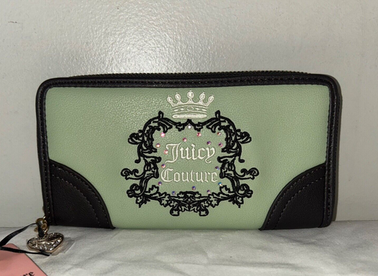 NEW! NWT JUICY COUTURE Heritage Zip Around Wallet Sage Green