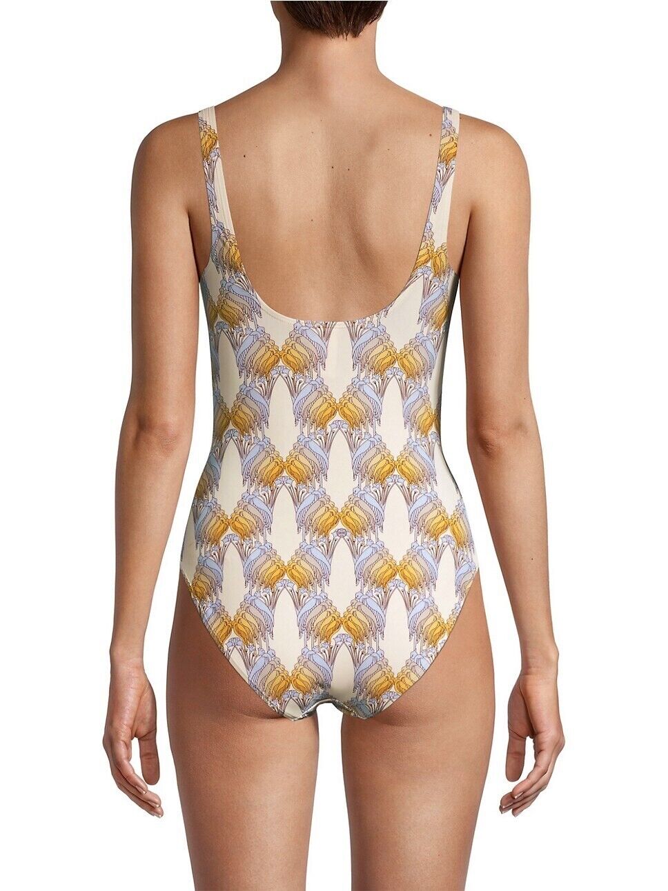 $ 228 NEW ! NWT TORY BURCH Printed One-Piece Swimsuit Sand Deco Size XS