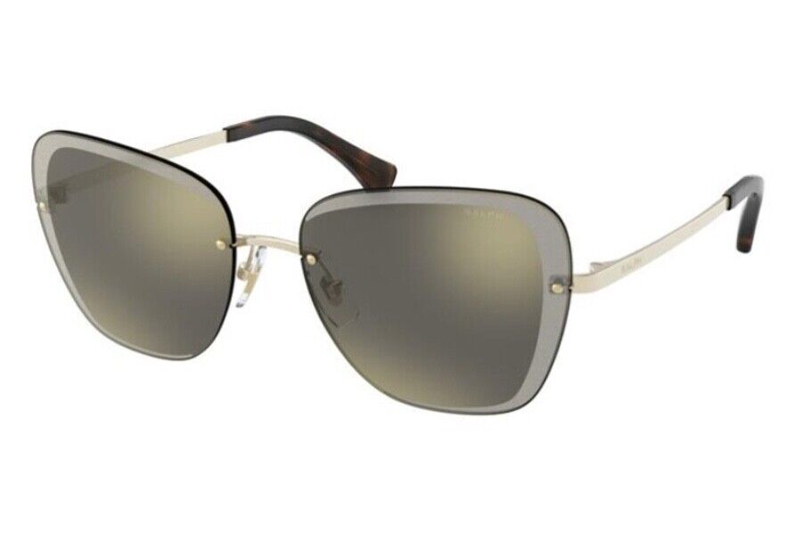 NEW! RALPH LAUREN RA4129 Butterfly Mirrored Sunglasses Light Gold Brown