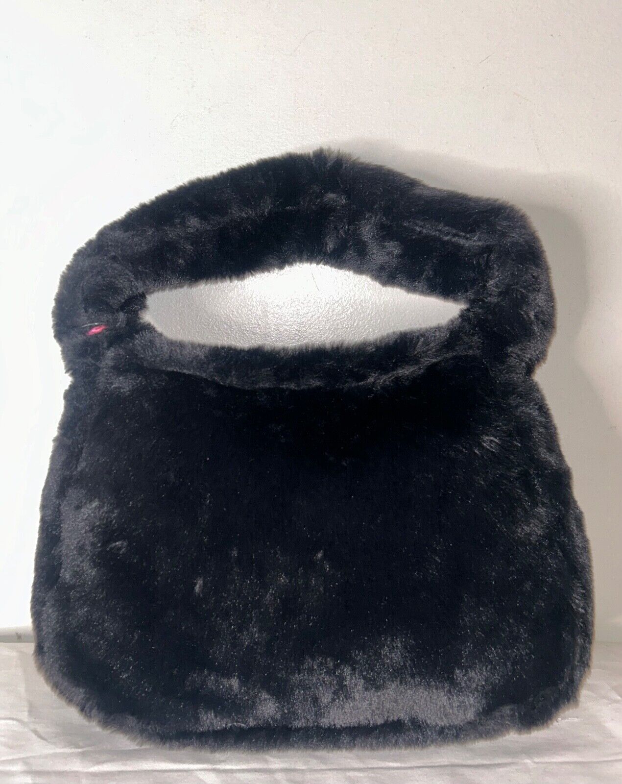 NEW! NWT PARIS HILTON Faux Fur Forever Fur Baguette Bag Black