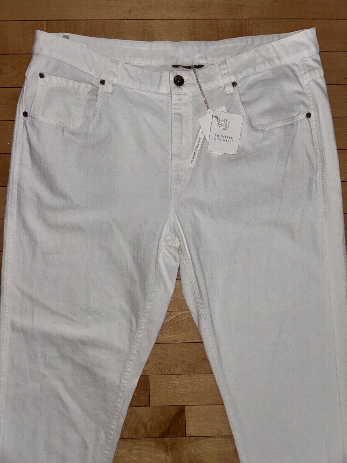 NEW ! NWT BRUNELLO CUCINELLI The Straight Leg Jeans White Size 16