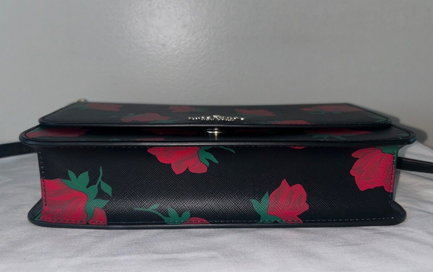 NEW! NWT KATE SPADE Madison Flap Crossbody Rose Toss Print Black